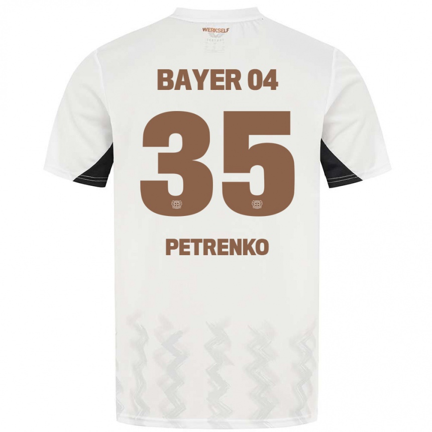 Kids Football Oleksandr Petrenko #35 White Black Away Jersey 2024/25 T-Shirt Uk