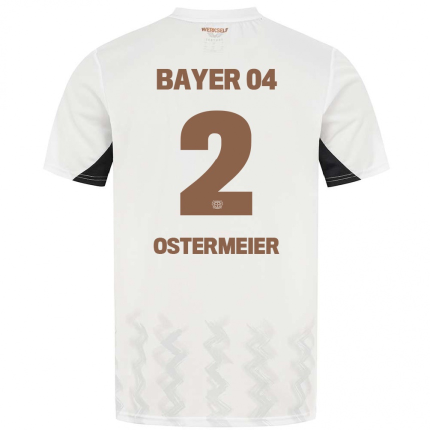 Kids Football Selina Ostermeier #2 White Black Away Jersey 2024/25 T-Shirt Uk