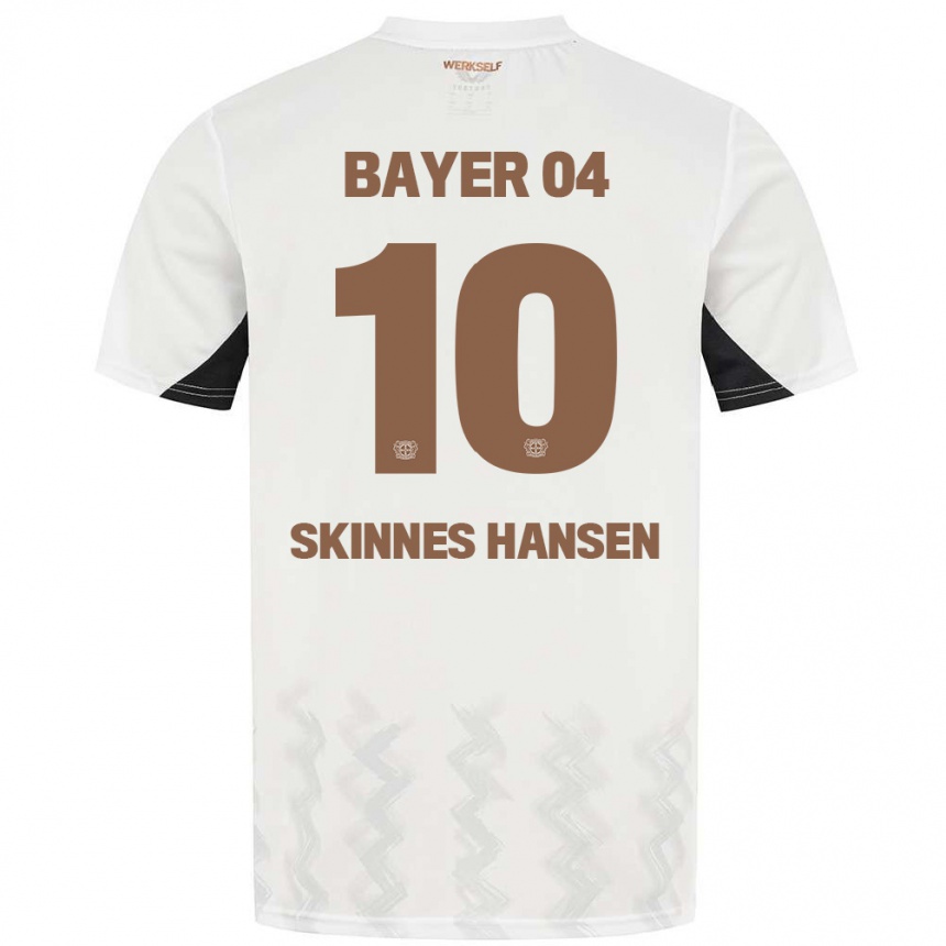 Kids Football Synne Skinnes Hansen #10 White Black Away Jersey 2024/25 T-Shirt Uk