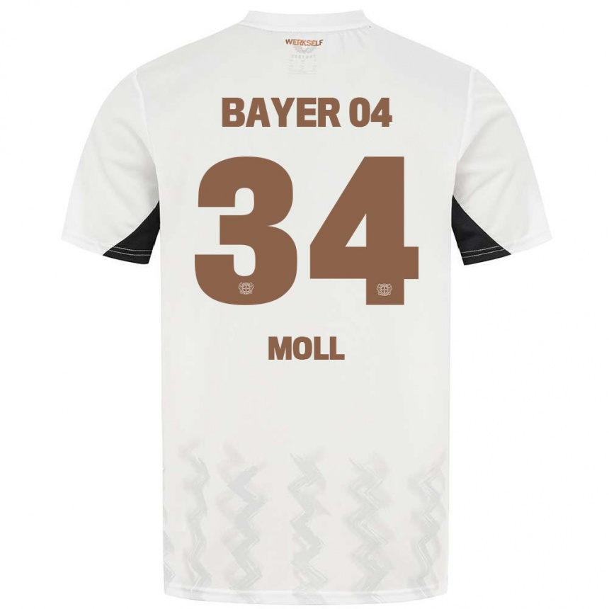 Kids Football Anne Moll #34 White Black Away Jersey 2024/25 T-Shirt Uk