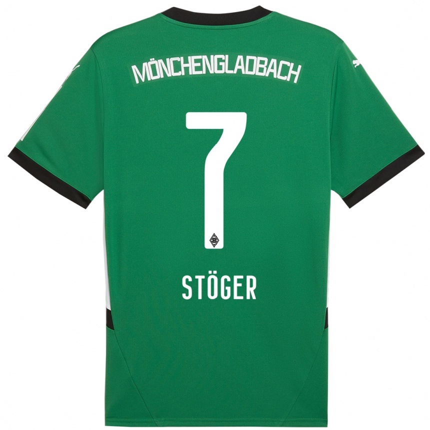 Kids Football Kevin Stöger #7 Green White Away Jersey 2024/25 T-Shirt Uk