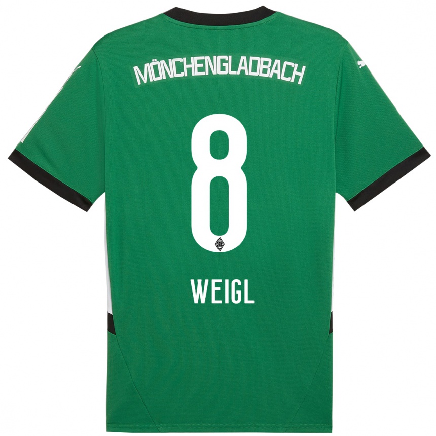 Kids Football Julian Weigl #8 Green White Away Jersey 2024/25 T-Shirt Uk