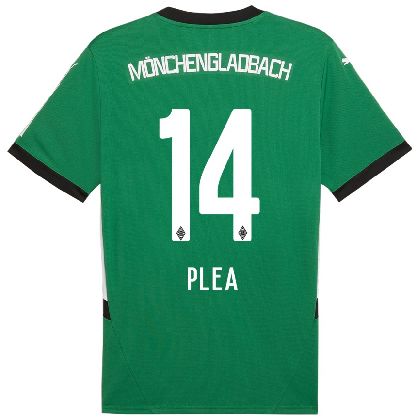 Kids Football Alassane Plea #14 Green White Away Jersey 2024/25 T-Shirt Uk