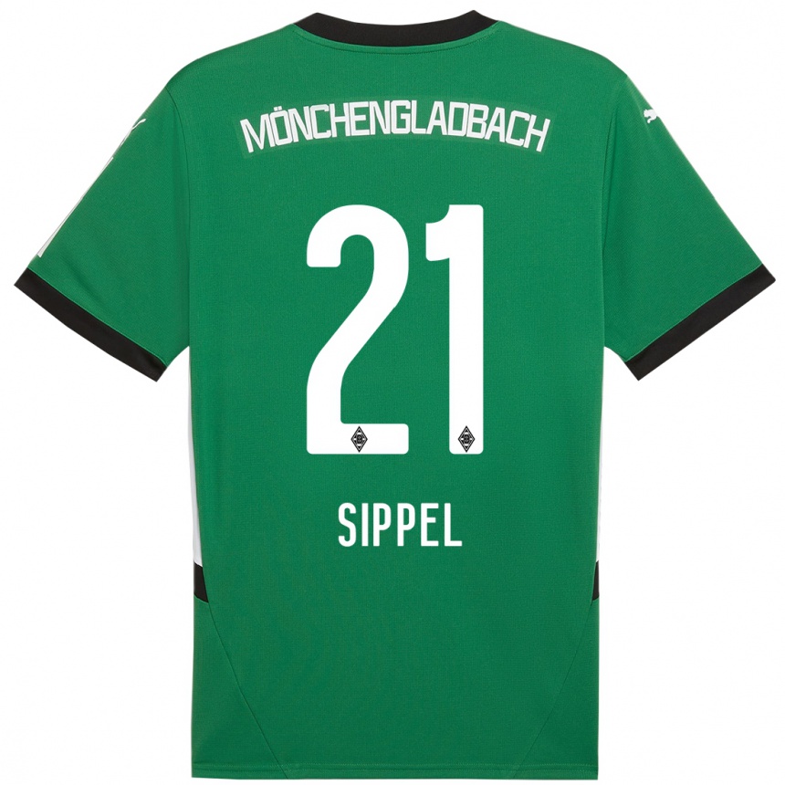 Kids Football Tobias Sippel #21 Green White Away Jersey 2024/25 T-Shirt Uk