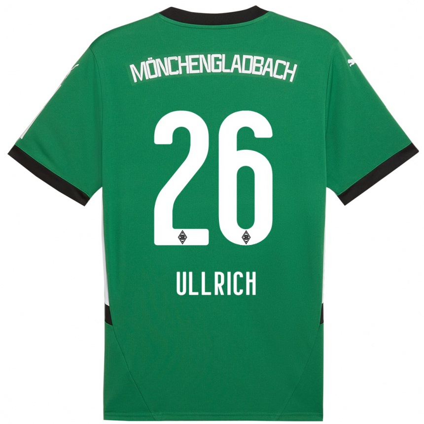 Kids Football Lukas Ullrich #26 Green White Away Jersey 2024/25 T-Shirt Uk