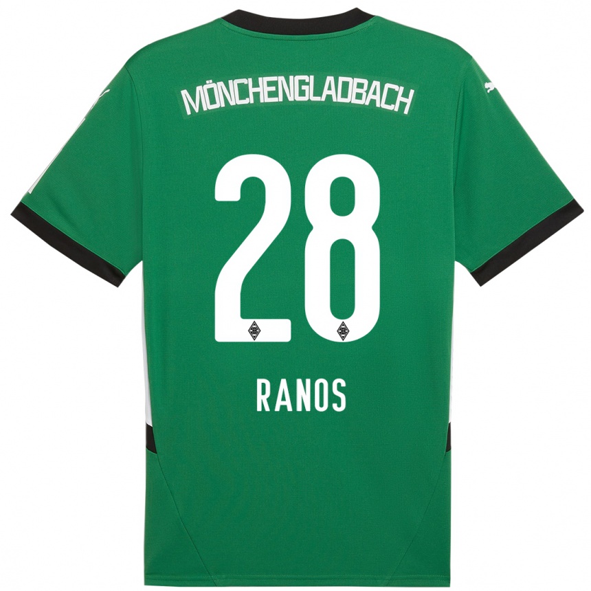 Kids Football Grant-Leon Ranos #28 Green White Away Jersey 2024/25 T-Shirt Uk