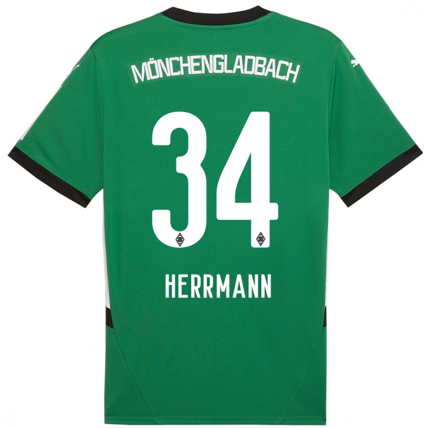 Kids Football Charles Herrmann #34 Green White Away Jersey 2024/25 T-Shirt Uk