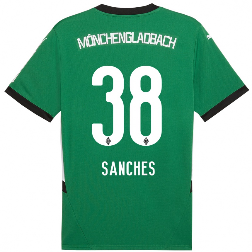 Kids Football Yvandro Borges Sanches #38 Green White Away Jersey 2024/25 T-Shirt Uk