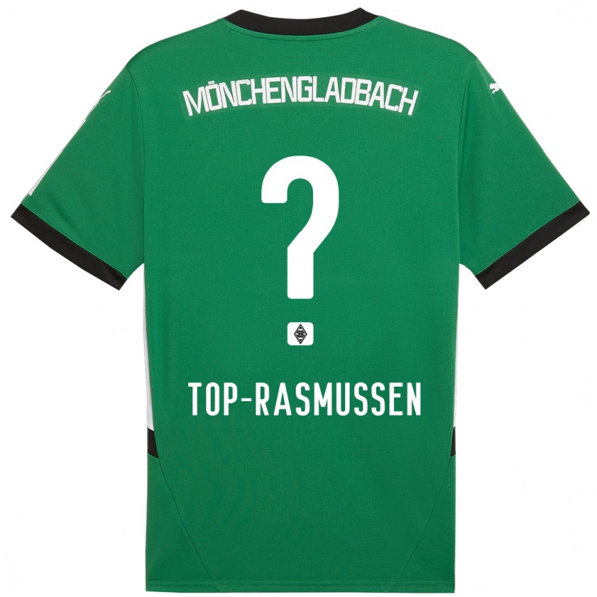 Kids Football Tristan Top-Rasmussen #0 Green White Away Jersey 2024/25 T-Shirt Uk