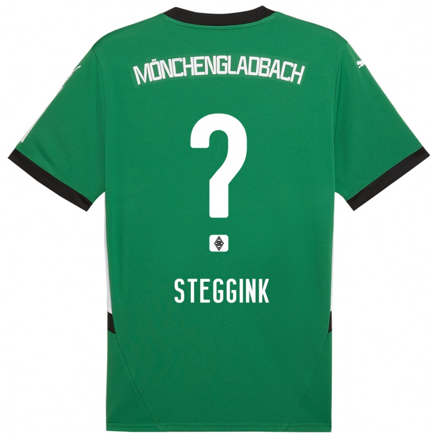 Kids Football Lennart Steggink #0 Green White Away Jersey 2024/25 T-Shirt Uk