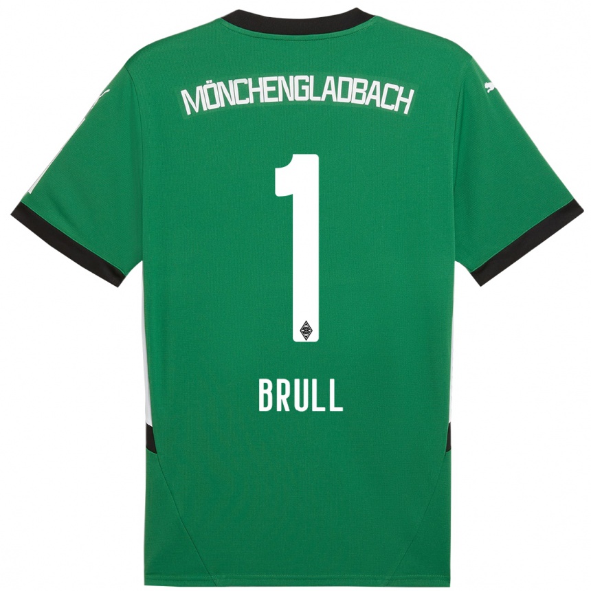 Kids Football Maximilian Brüll #1 Green White Away Jersey 2024/25 T-Shirt Uk