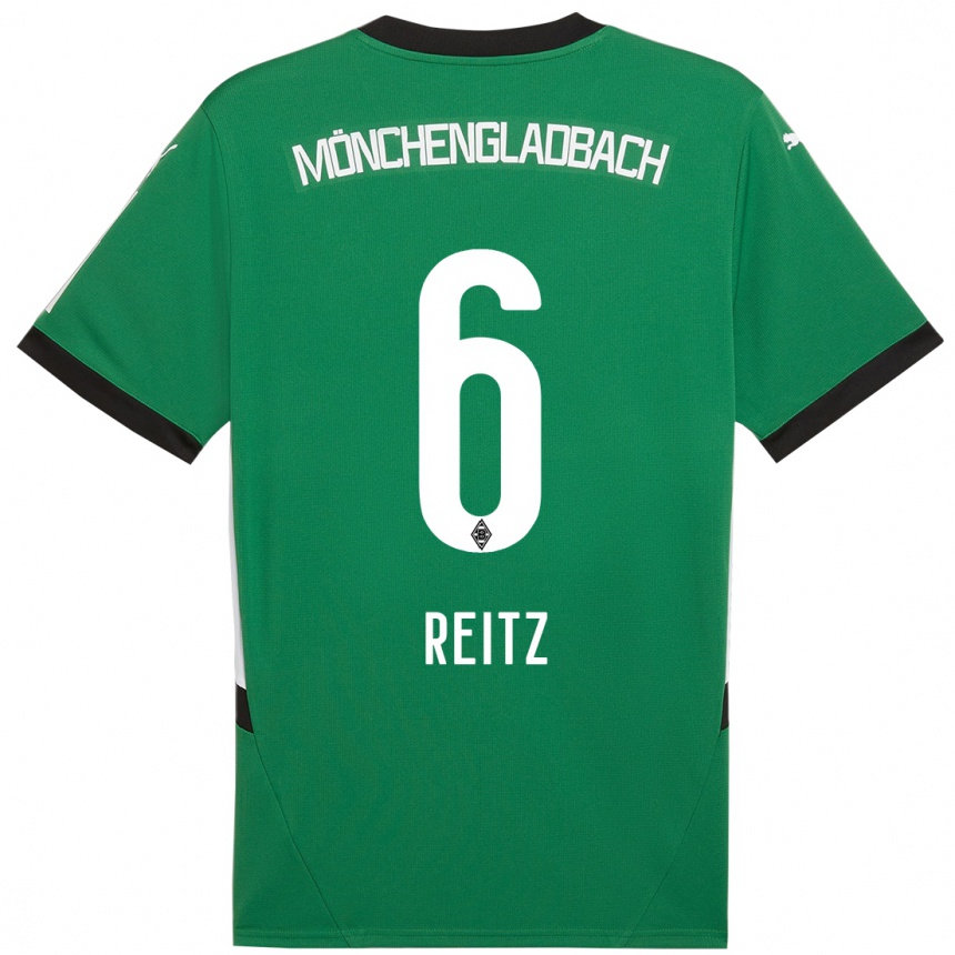 Kids Football Tony Reitz #6 Green White Away Jersey 2024/25 T-Shirt Uk