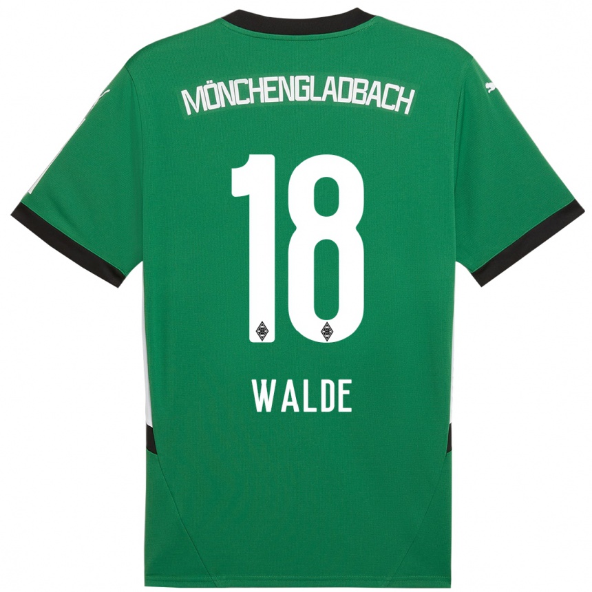 Kids Football Simon Walde #18 Green White Away Jersey 2024/25 T-Shirt Uk