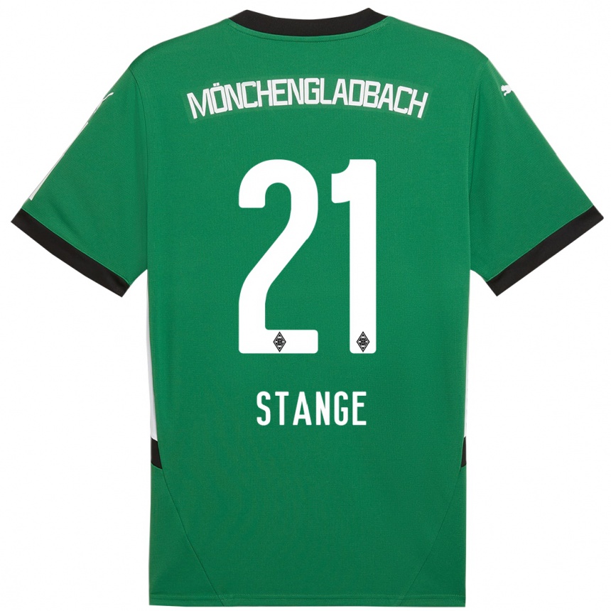 Kids Football Veit Stange #21 Green White Away Jersey 2024/25 T-Shirt Uk