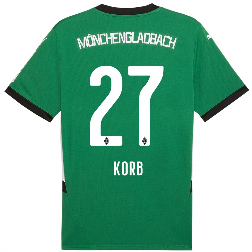 Kids Football Julian Korb #27 Green White Away Jersey 2024/25 T-Shirt Uk