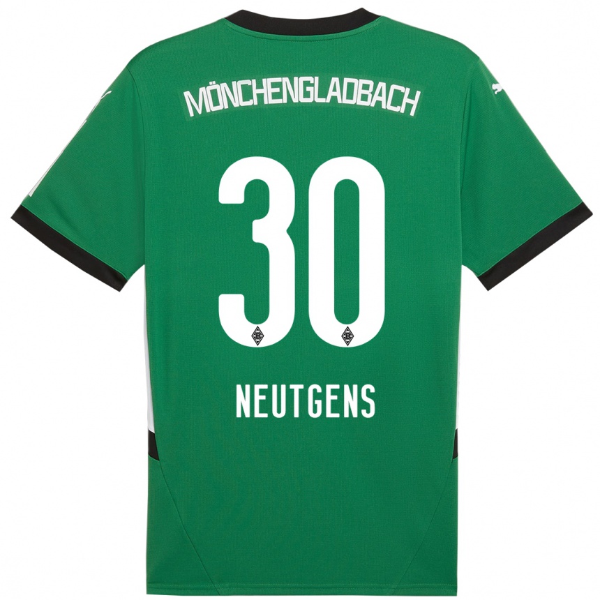 Kids Football Maximilian Neutgens #30 Green White Away Jersey 2024/25 T-Shirt Uk