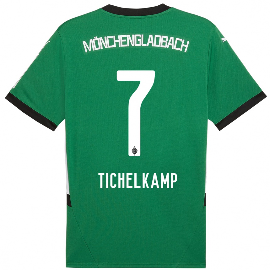 Kids Football Emily Tichelkamp #7 Green White Away Jersey 2024/25 T-Shirt Uk