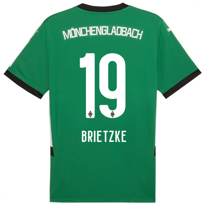 Kids Football Yvonne Brietzke #19 Green White Away Jersey 2024/25 T-Shirt Uk