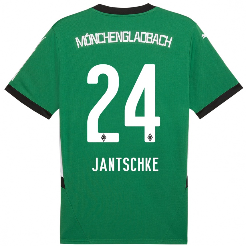 Kids Football Tony Jantschke #24 Green White Away Jersey 2024/25 T-Shirt Uk