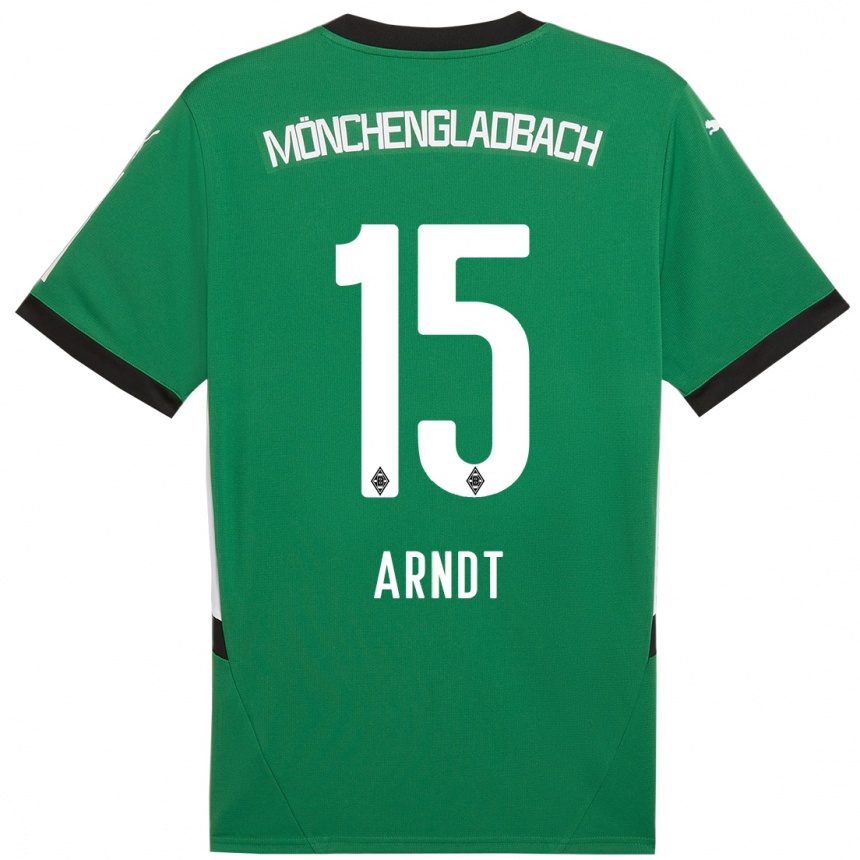 Kids Football Leo Arndt #15 Green White Away Jersey 2024/25 T-Shirt Uk