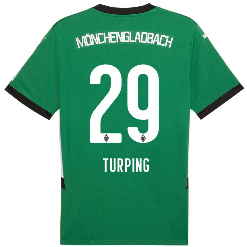 Kids Football Selim Turping #29 Green White Away Jersey 2024/25 T-Shirt Uk