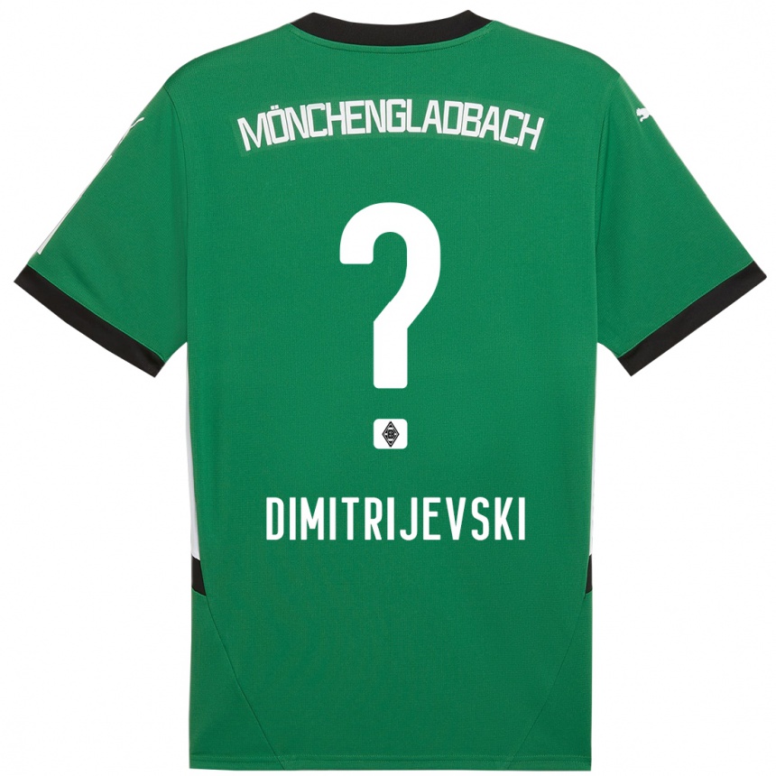 Kids Football Maximilian Dimitrijevski #0 Green White Away Jersey 2024/25 T-Shirt Uk