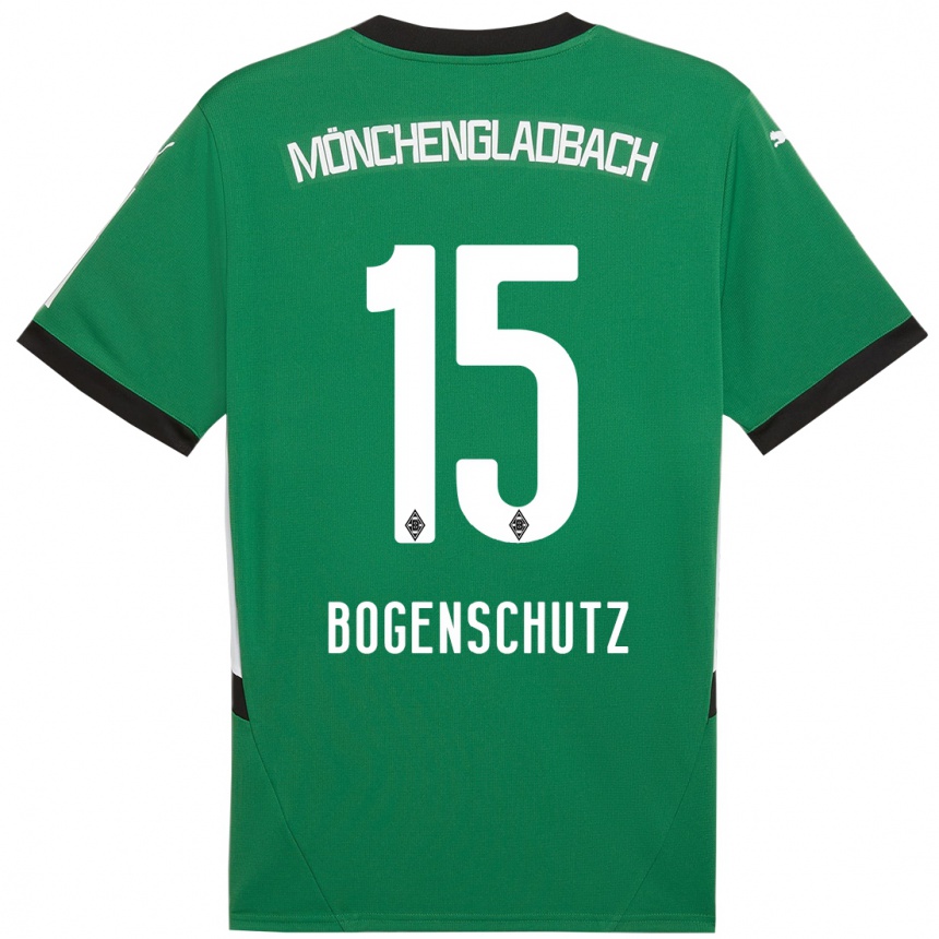 Kids Football Kerstin Bogenschutz #15 Green White Away Jersey 2024/25 T-Shirt Uk