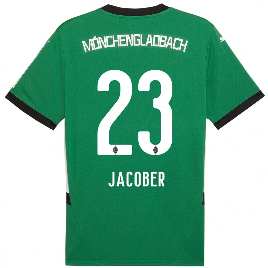 Kids Football Magdalena Jacober #23 Green White Away Jersey 2024/25 T-Shirt Uk