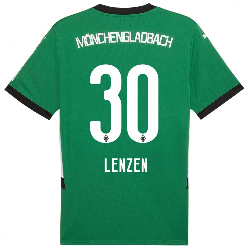 Kids Football Hannah Lenzen #30 Green White Away Jersey 2024/25 T-Shirt Uk