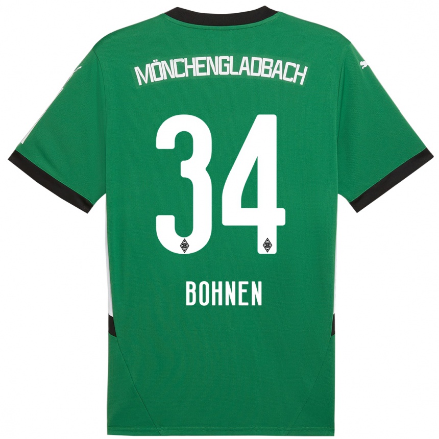 Kids Football Bohnen #34 Green White Away Jersey 2024/25 T-Shirt Uk