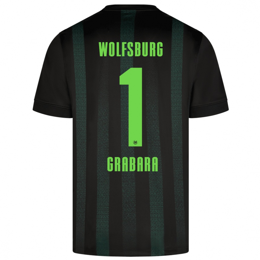 Kids Football Kamil Grabara #1 Dark Green Away Jersey 2024/25 T-Shirt Uk