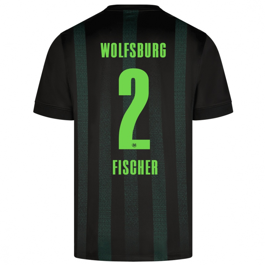 Kids Football Kilian Fischer #2 Dark Green Away Jersey 2024/25 T-Shirt Uk