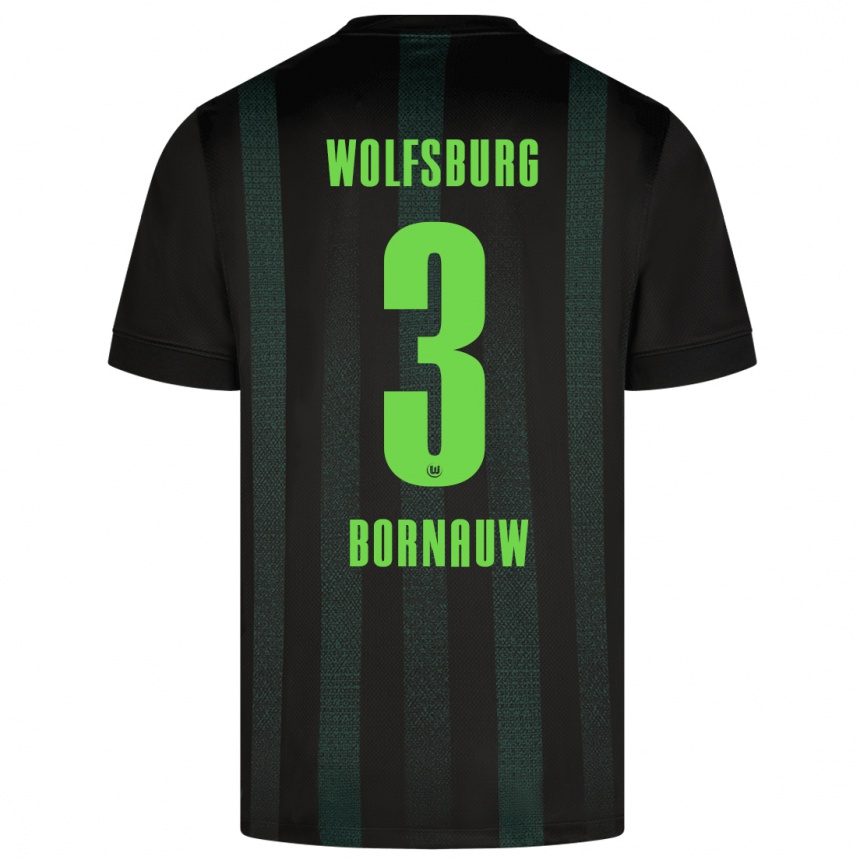 Kids Football Sebastiaan Bornauw #3 Dark Green Away Jersey 2024/25 T-Shirt Uk