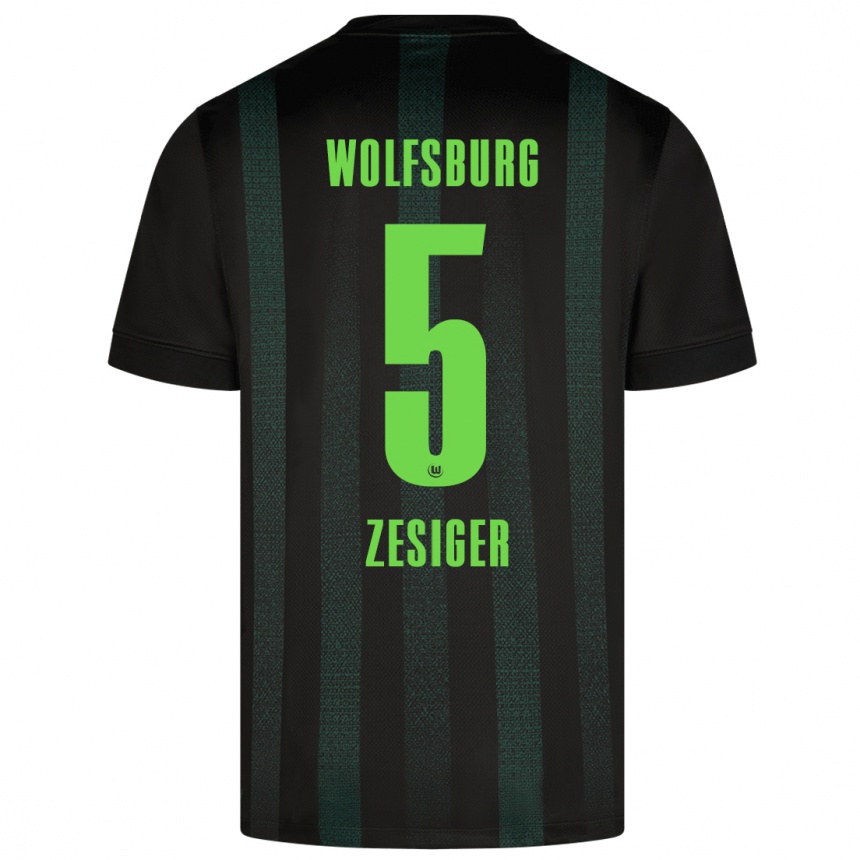 Kids Football Cédric Zesiger #5 Dark Green Away Jersey 2024/25 T-Shirt Uk