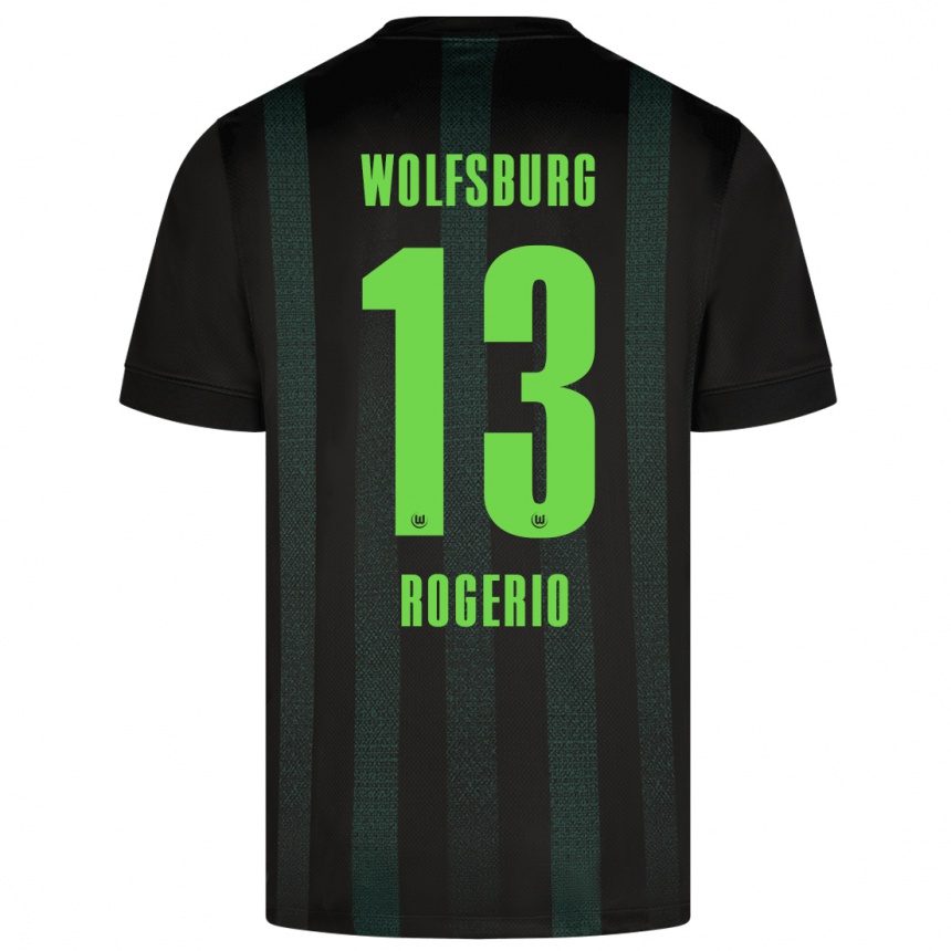 Kids Football Rogério #13 Dark Green Away Jersey 2024/25 T-Shirt Uk