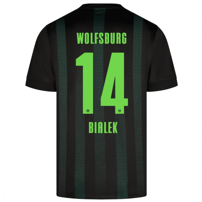 Kids Football Bartosz Bialek #14 Dark Green Away Jersey 2024/25 T-Shirt Uk