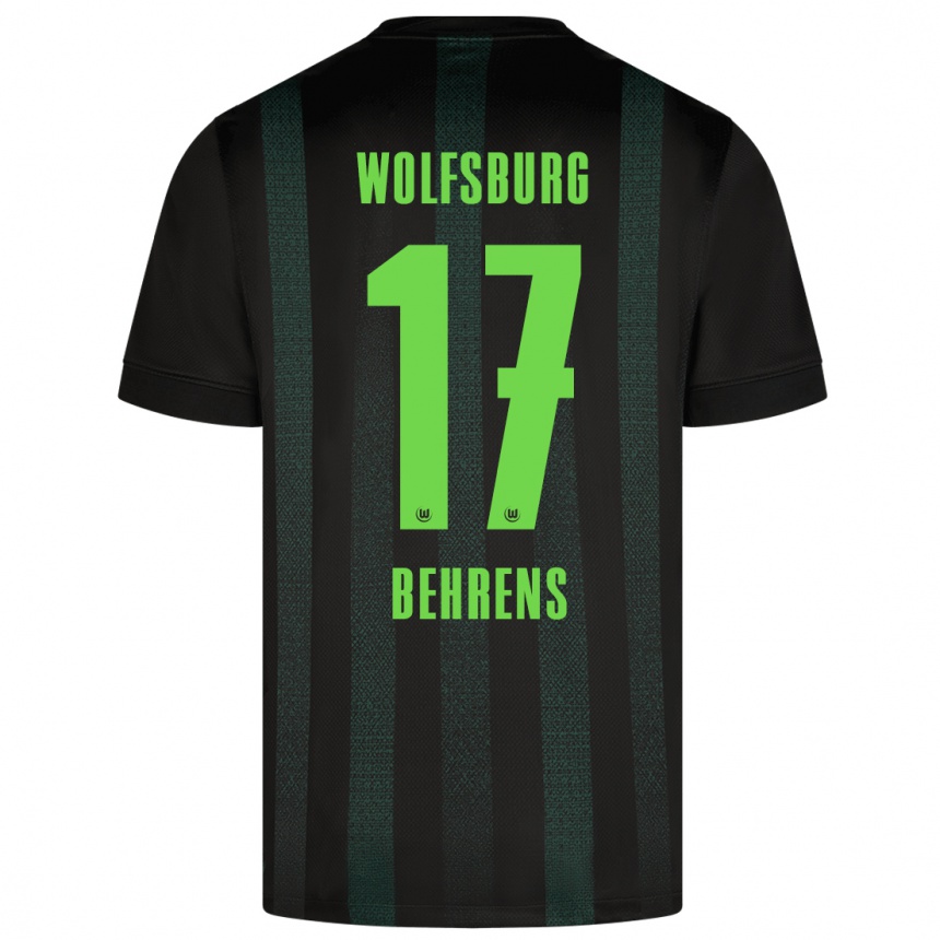 Kids Football Kevin Behrens #17 Dark Green Away Jersey 2024/25 T-Shirt Uk