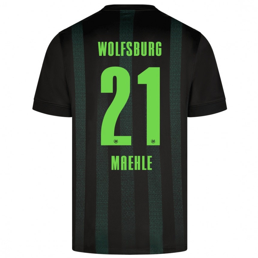 Kids Football Joakim Maehle #21 Dark Green Away Jersey 2024/25 T-Shirt Uk