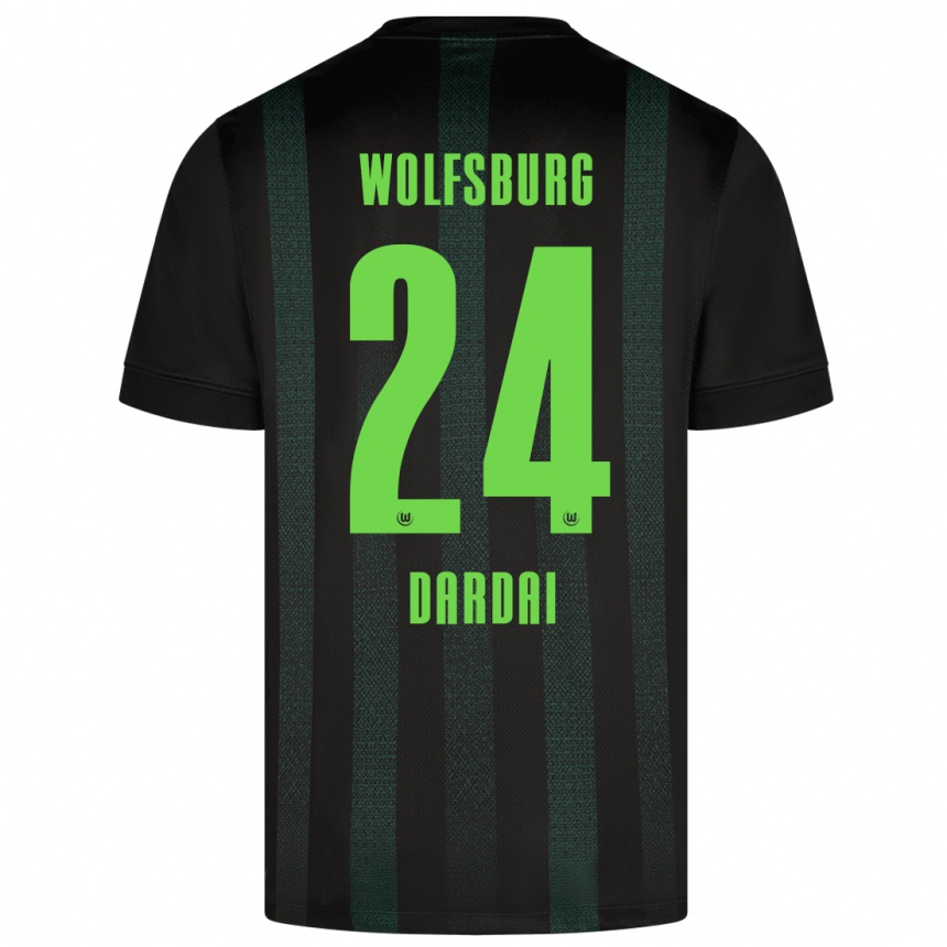 Kids Football Bence Dárdai #24 Dark Green Away Jersey 2024/25 T-Shirt Uk