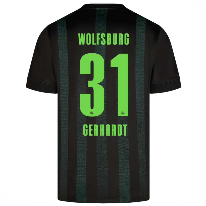 Kids Football Yannick Gerhardt #31 Dark Green Away Jersey 2024/25 T-Shirt Uk