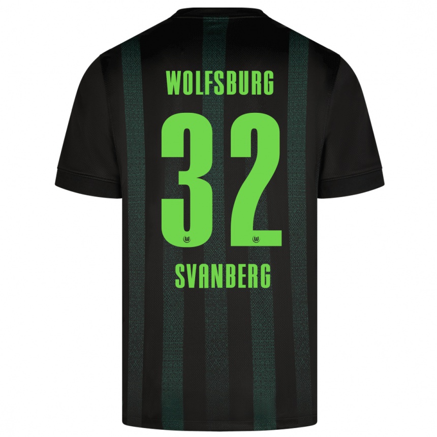 Kids Football Mattias Svanberg #32 Dark Green Away Jersey 2024/25 T-Shirt Uk