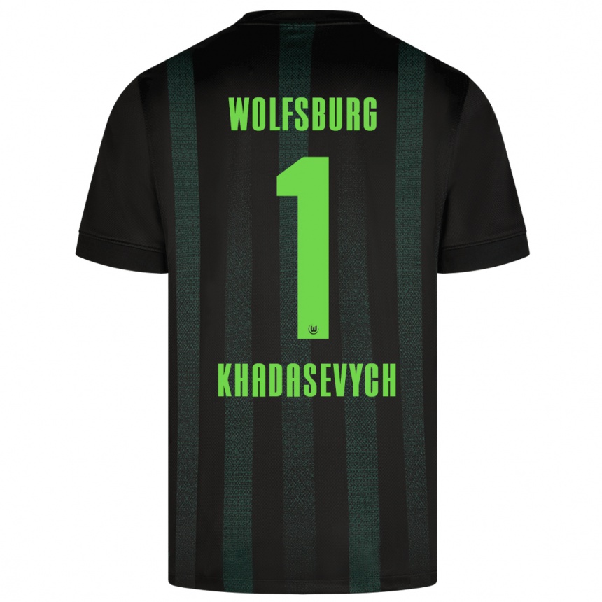 Kids Football Kyrylo Khadasevych #1 Dark Green Away Jersey 2024/25 T-Shirt Uk