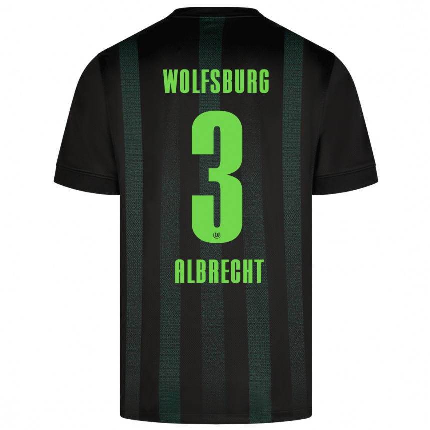 Kids Football Ben Albrecht #3 Dark Green Away Jersey 2024/25 T-Shirt Uk