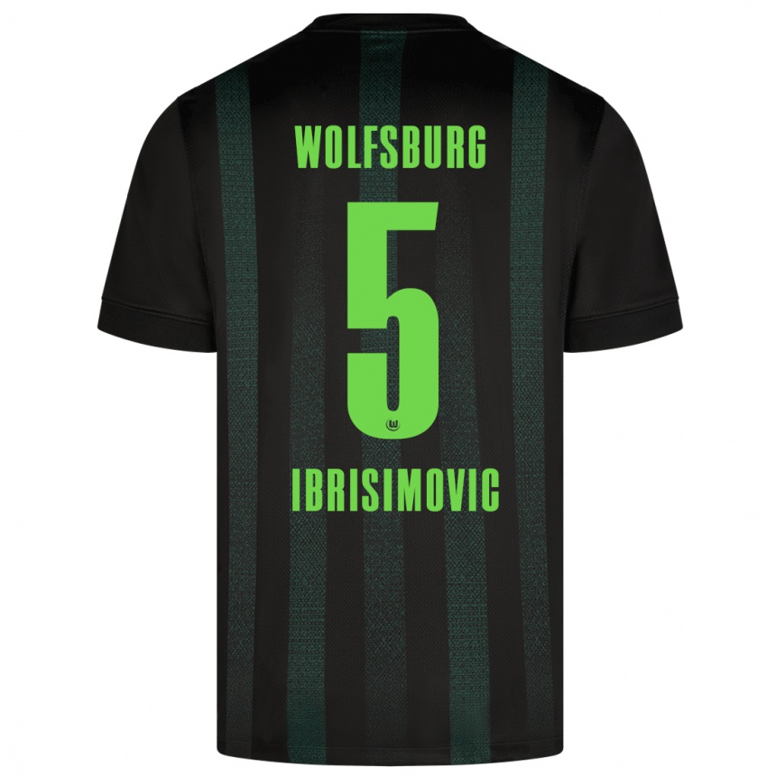 Kids Football Amar Ibrisimovic #5 Dark Green Away Jersey 2024/25 T-Shirt Uk