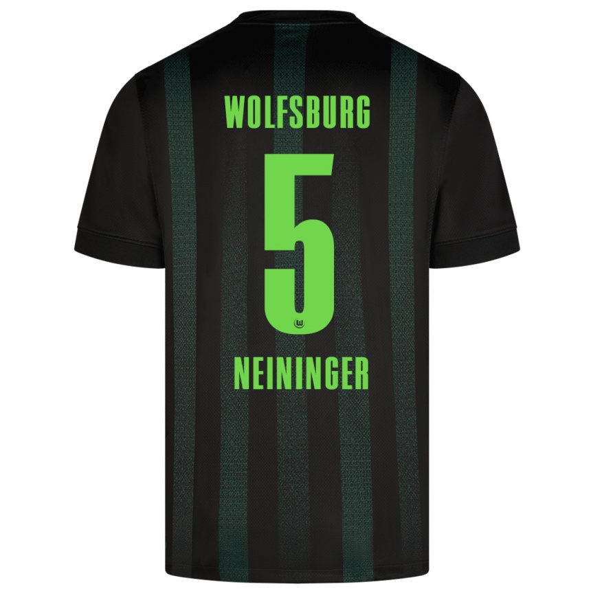 Kids Football Tim Neininger #5 Dark Green Away Jersey 2024/25 T-Shirt Uk