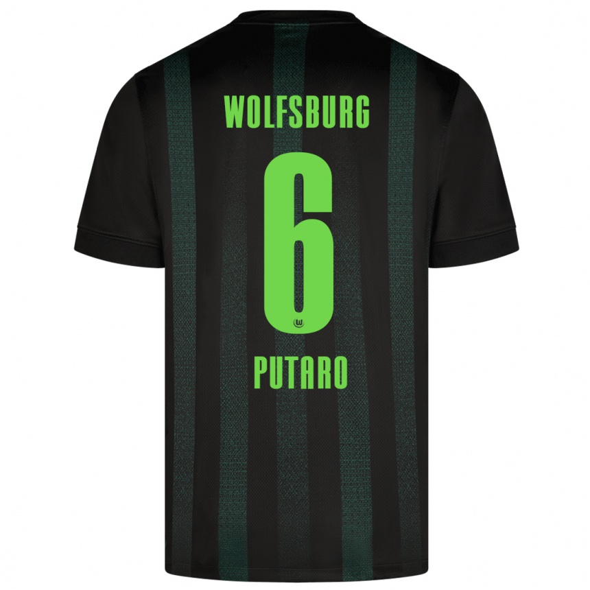 Kids Football Luca Putaro #6 Dark Green Away Jersey 2024/25 T-Shirt Uk