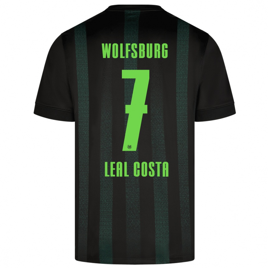 Kids Football David Leal Costa #7 Dark Green Away Jersey 2024/25 T-Shirt Uk