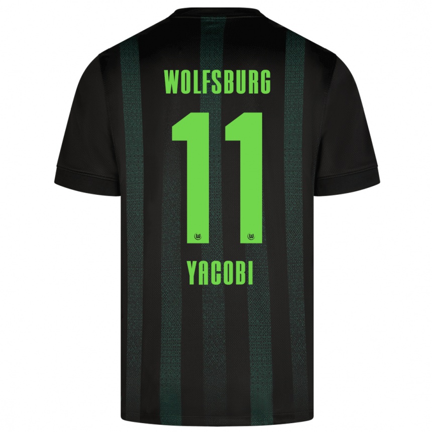 Kids Football Nilas Yacobi #11 Dark Green Away Jersey 2024/25 T-Shirt Uk