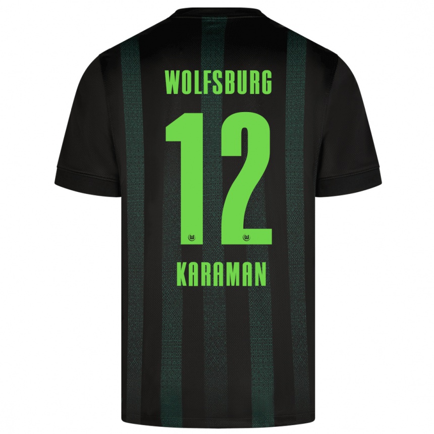 Kids Football Tarik Karaman #12 Dark Green Away Jersey 2024/25 T-Shirt Uk