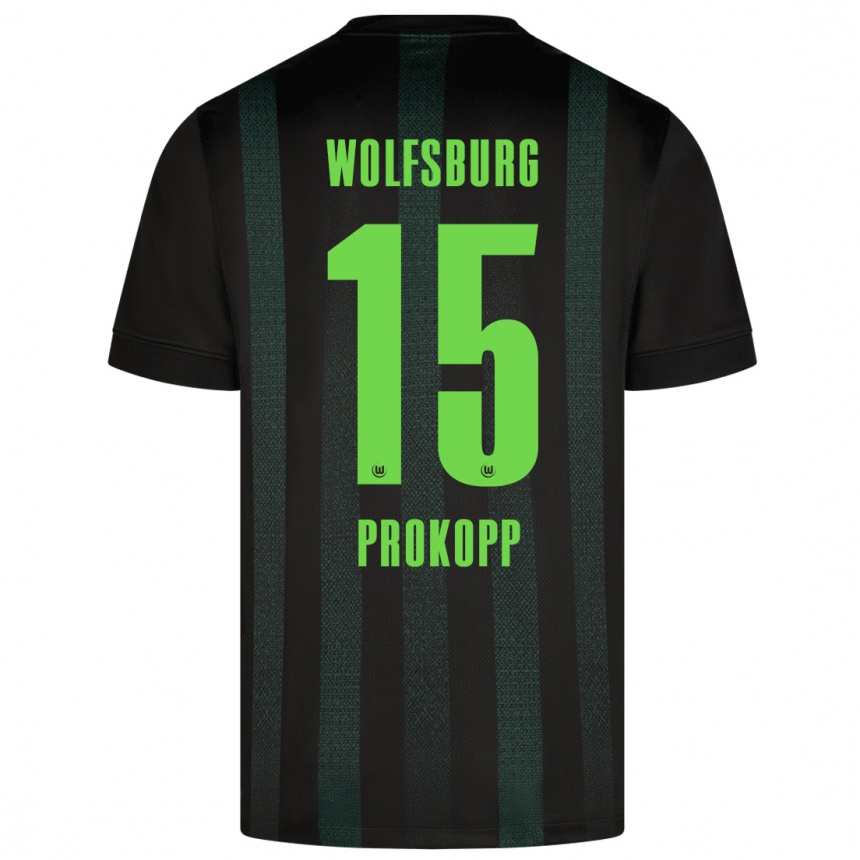 Kids Football Oskar Prokopp #15 Dark Green Away Jersey 2024/25 T-Shirt Uk